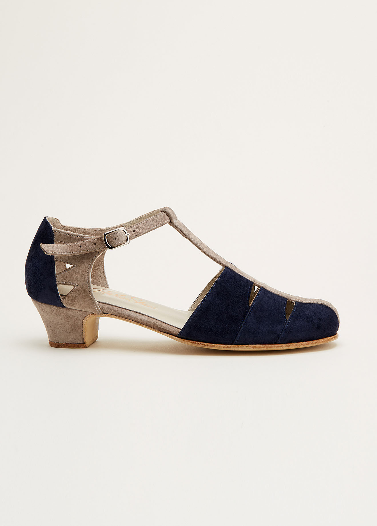 Harmony Dark Blue & Soft Grey Suede 4 cm heel