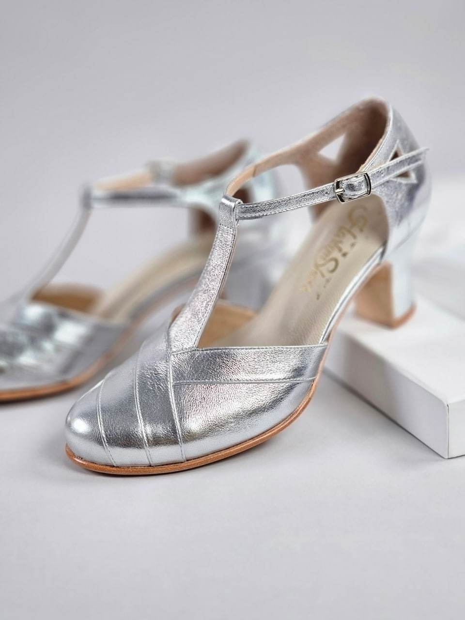 Sugar Silver Leather 6 cm heel