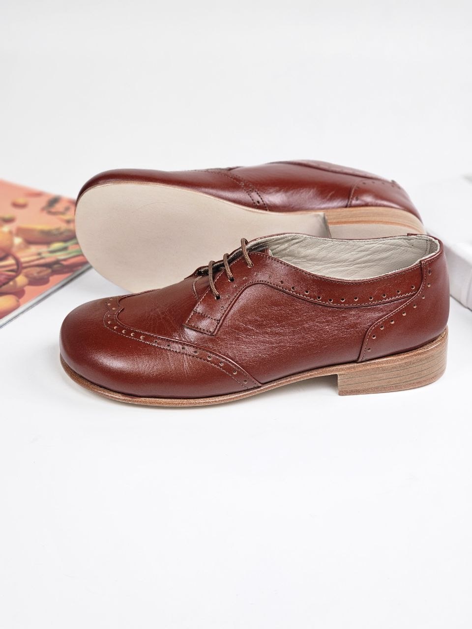 Barefoot Oxfords Brown Leather 2 cm heel