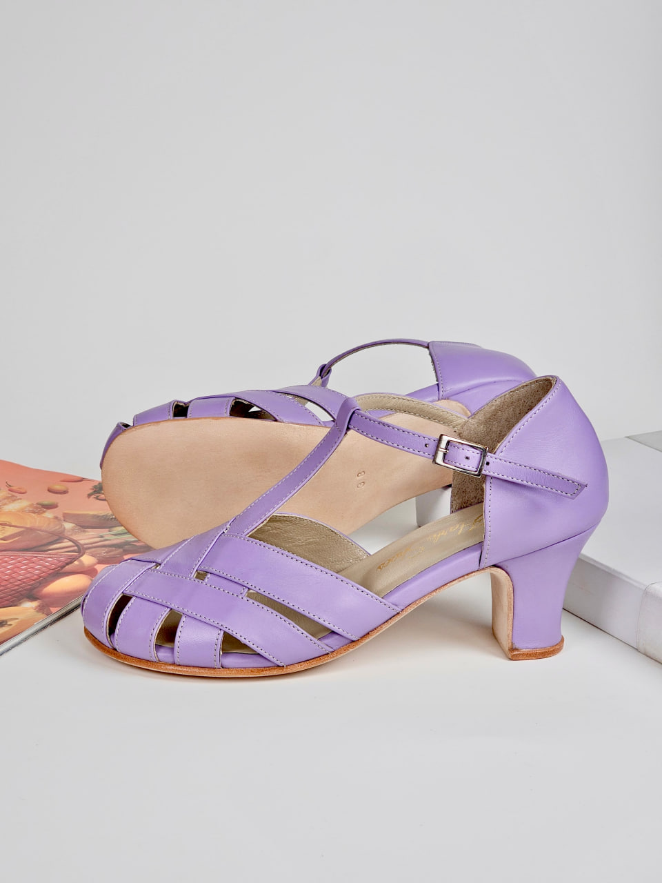 Barefoot Summer Lilac Leather 6 cm heel
