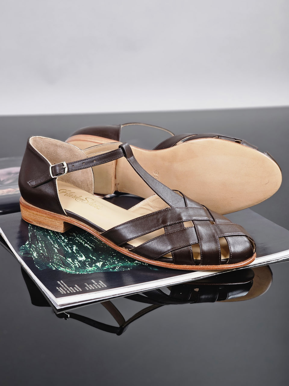 Summer Dark Chocolate Leather  1.5 cm heel