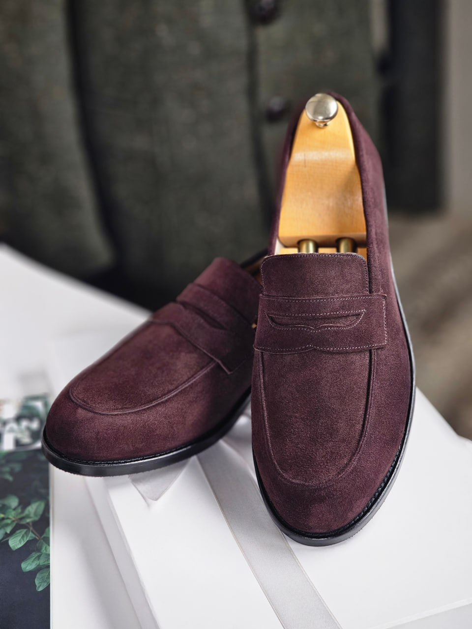 Loafers Dark Chocolate Suede 2 cm heel
