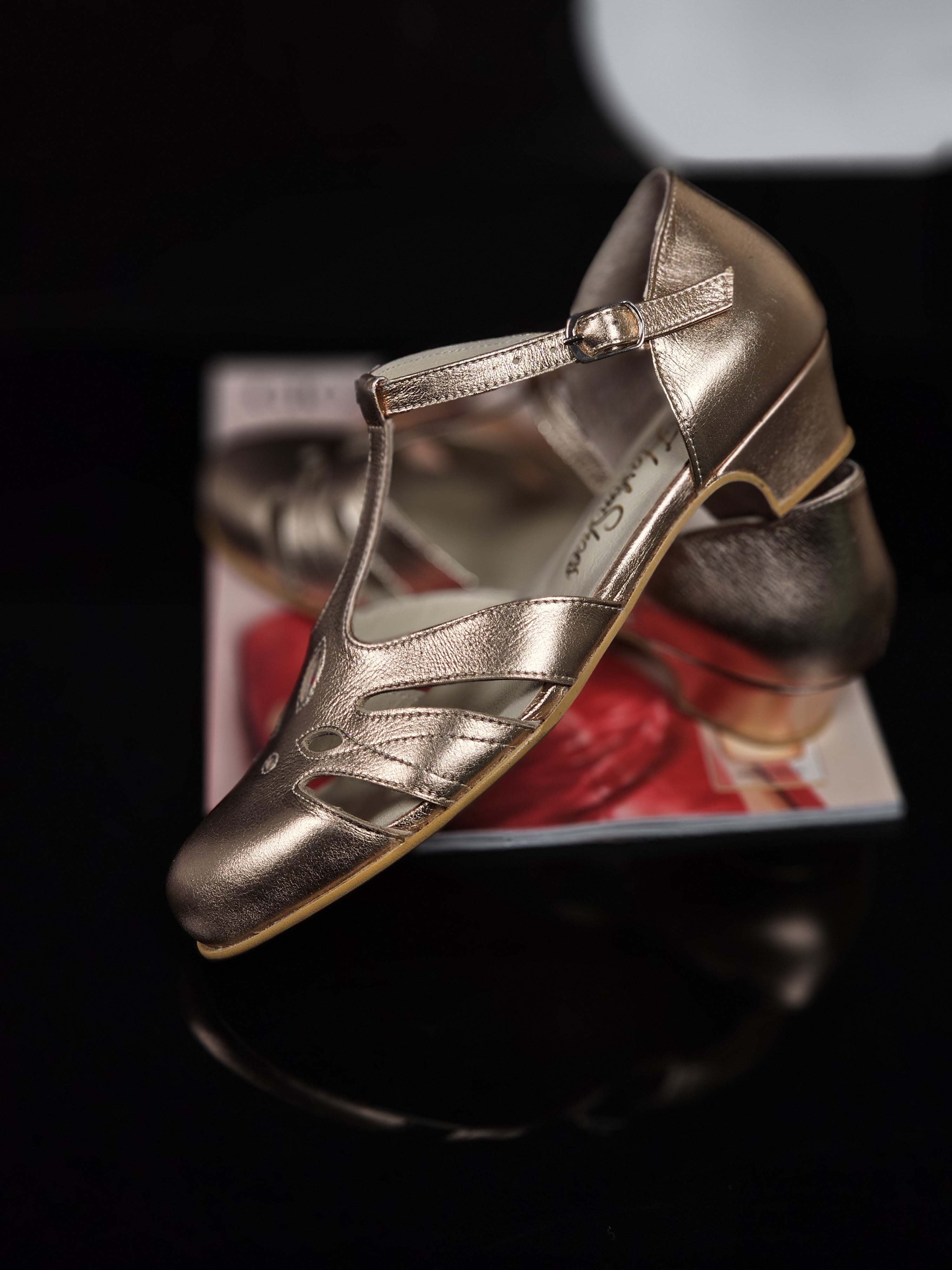 Rosy Rose Gold Leather 4 cm heel