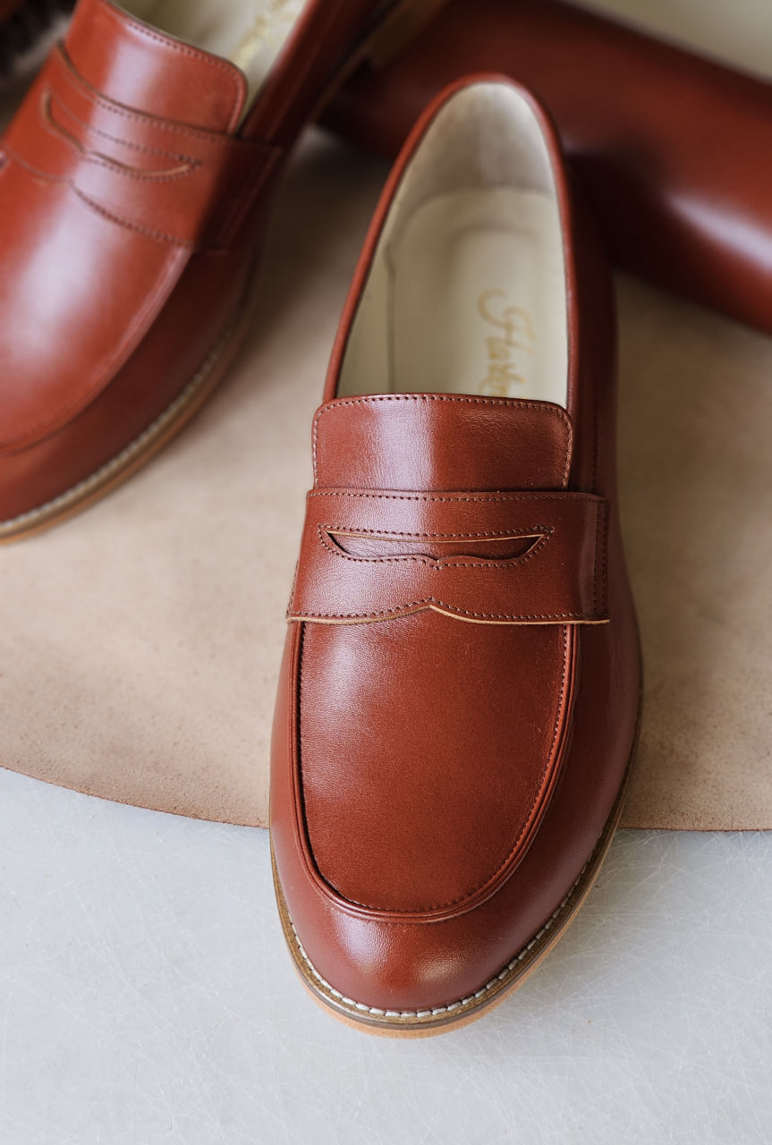Loafers Brown Leather 2 cm heel