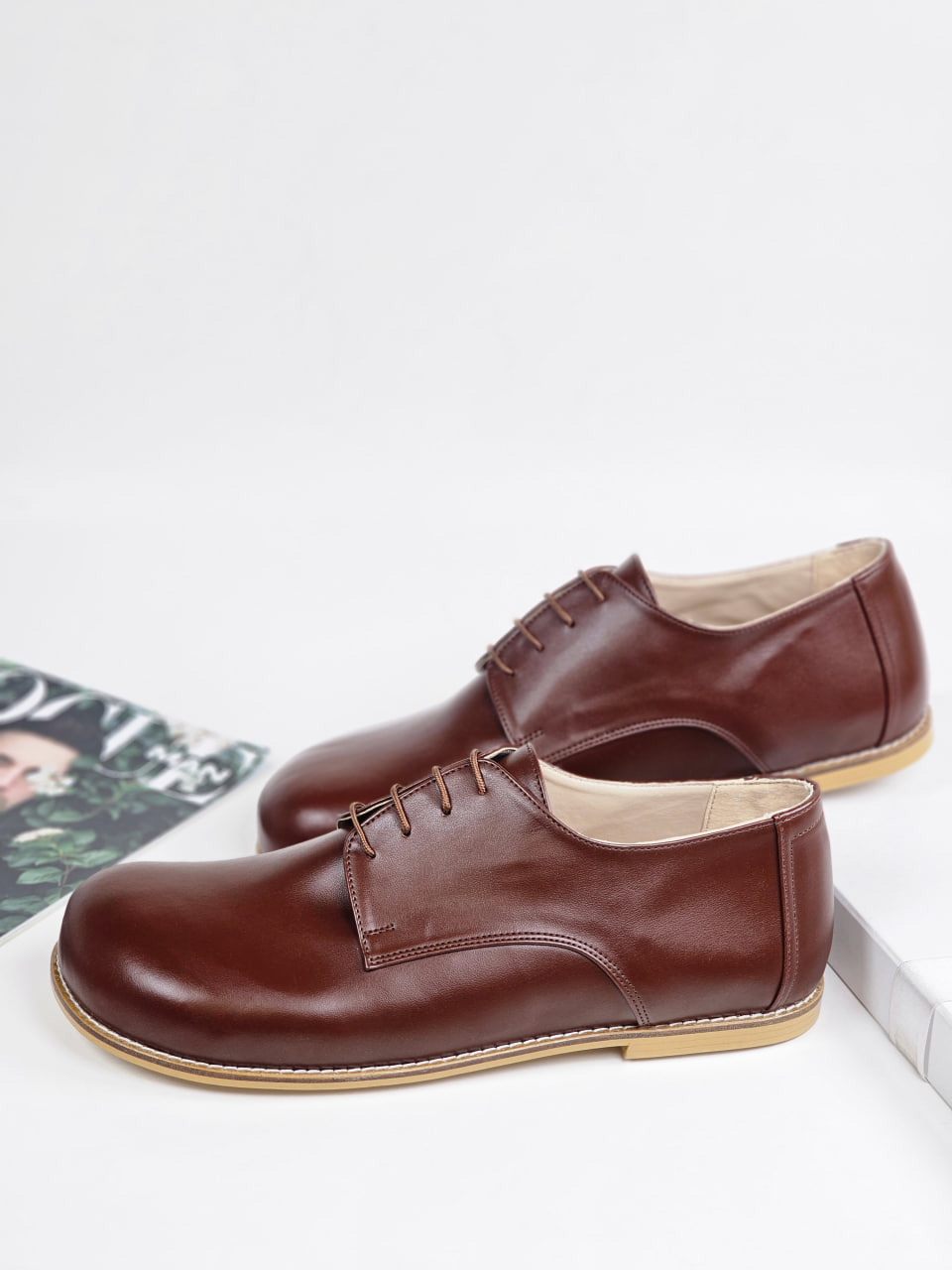 Barefoot Frankie Vegan Brown Leather 1 cm heel