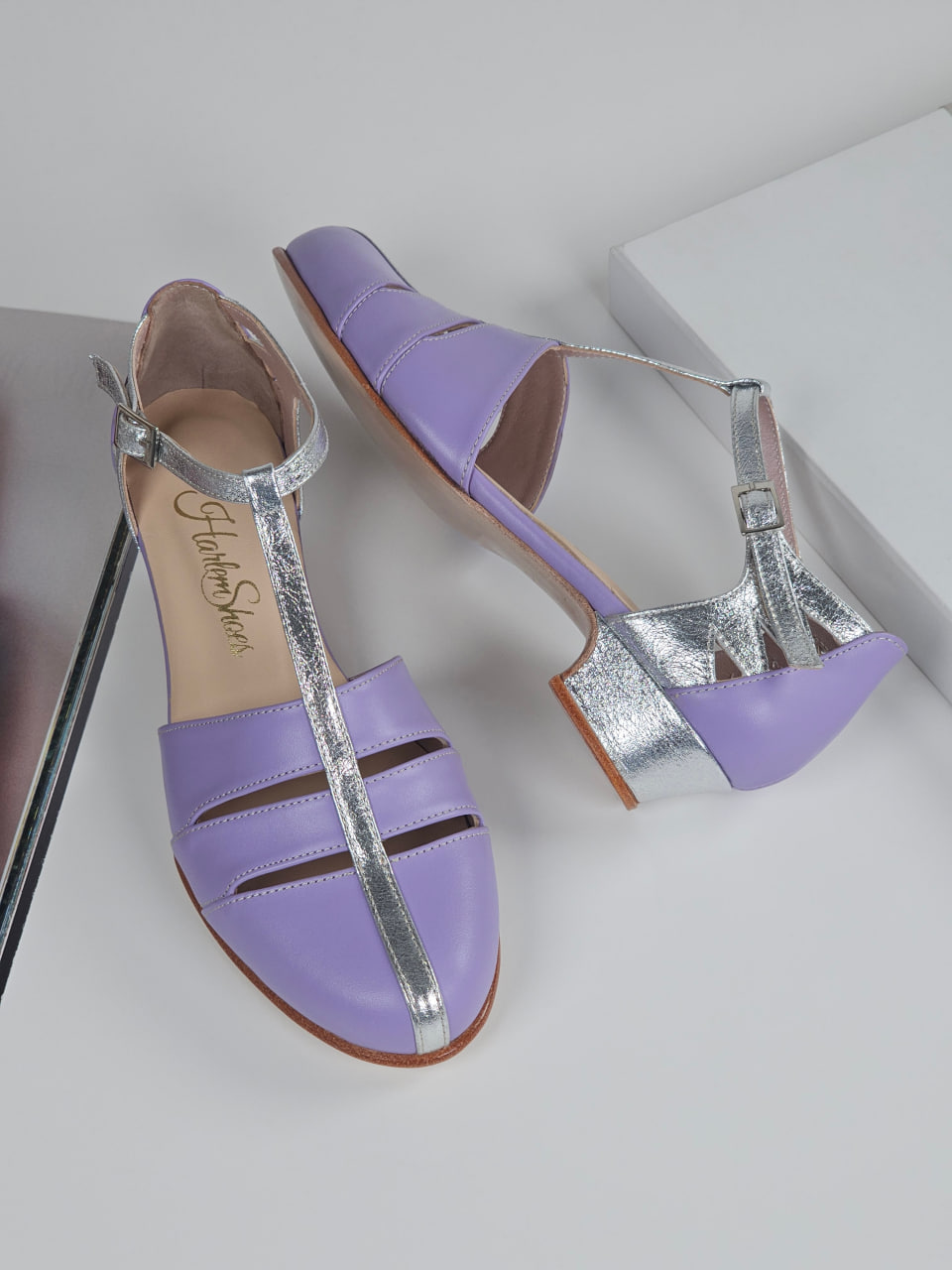 Harmony Lilac & Silver Leather 4 cm heel