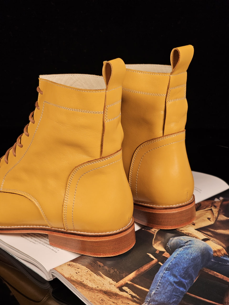 Harlem Boots Yellow Leather 2 cm heel