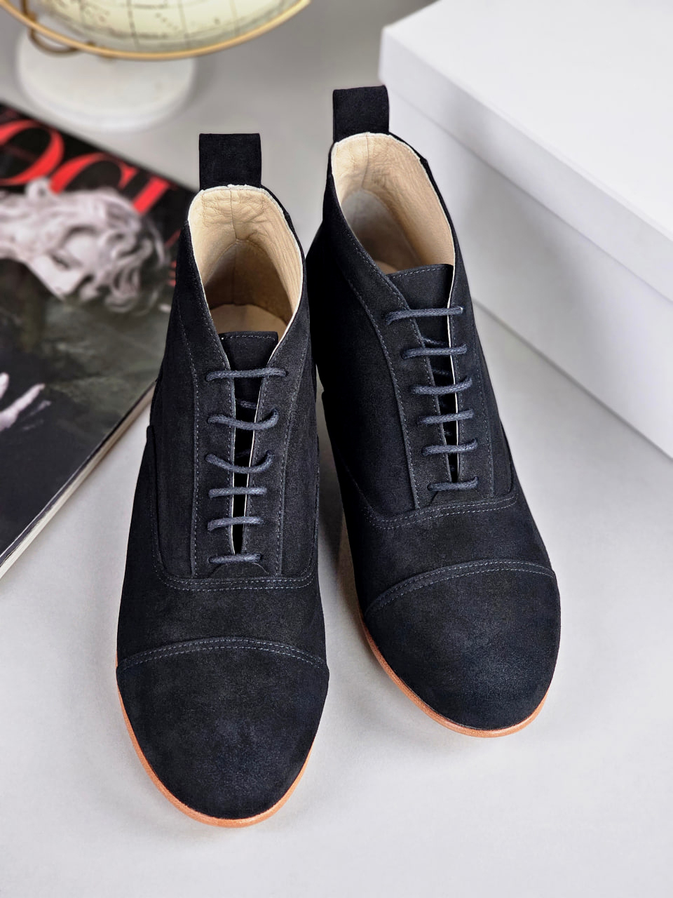 Smooth Boots Black Suede 4 cm heel