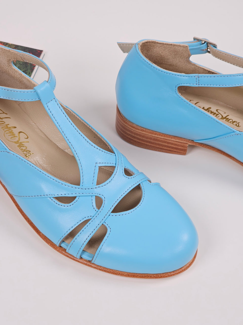 Spring Baby Blue Leather 2 cm heel