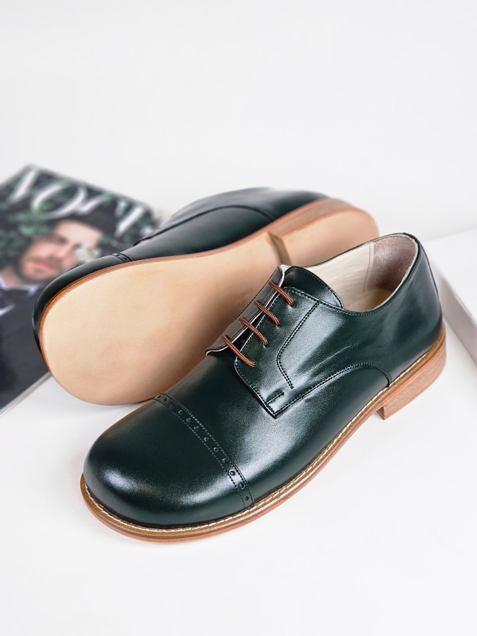 Barefoot California Jungle Green Leather 2 cm heel