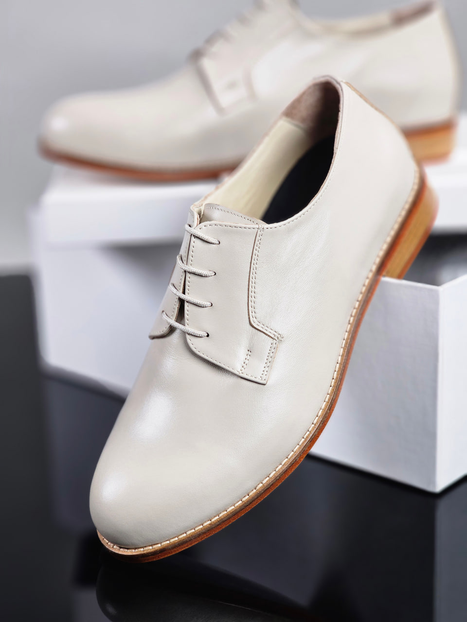 Jazz Slide Beige Leather 2 cm heel