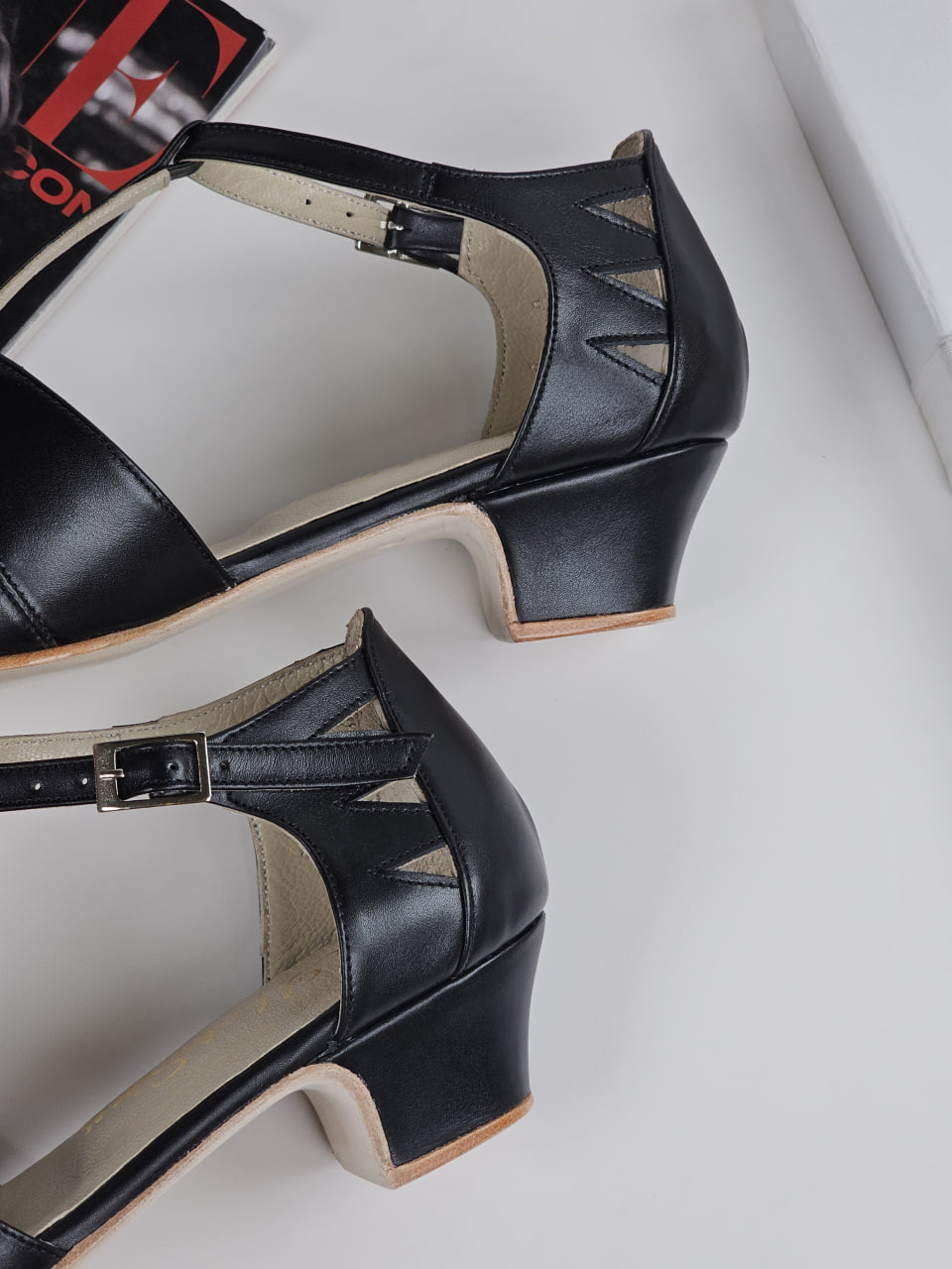 Harmony Black Leather 4 cm  heel