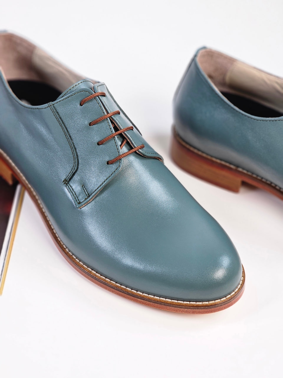 Jazz Slide Teal Green Leather 2cm heel