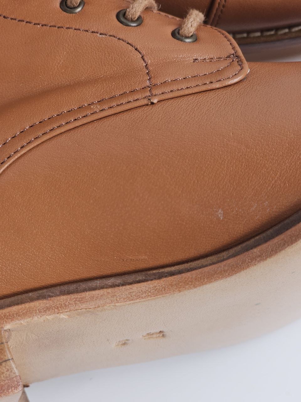 Derby Boots Light Brown Leather 2 cm heel