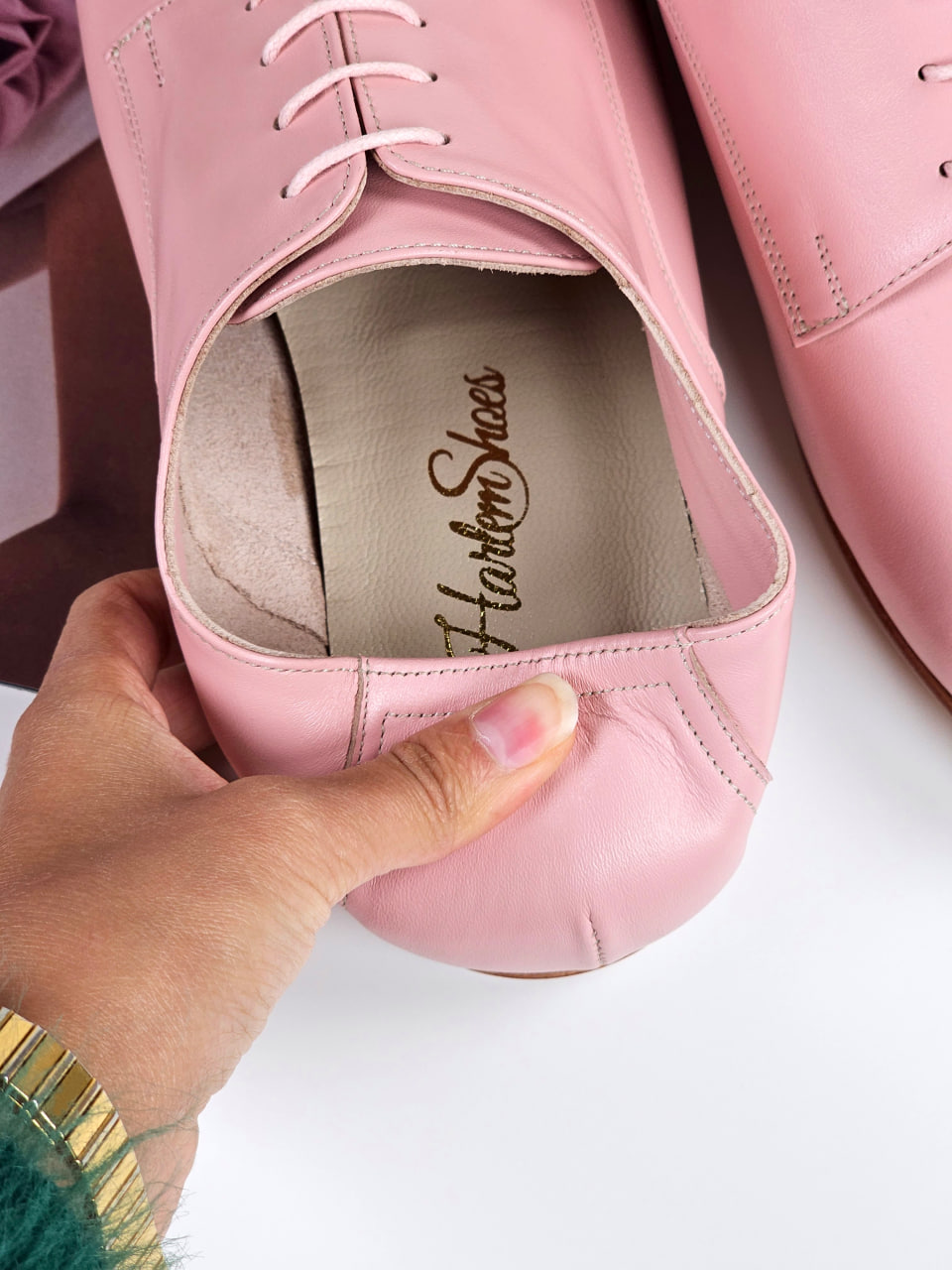 Frankie Soft Pink Leather 1 cm
