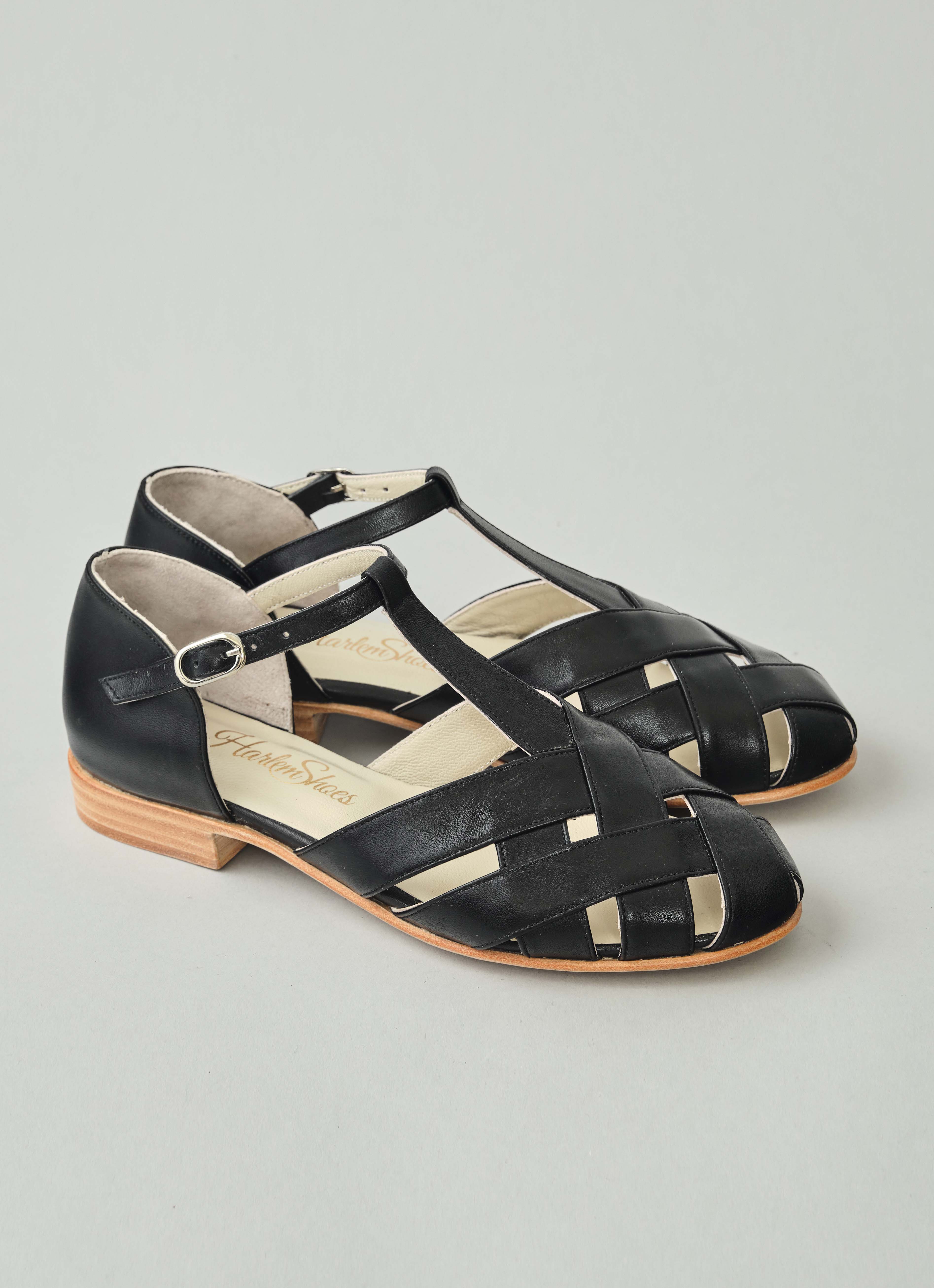 Summer Black Leather 1.5 cm heel