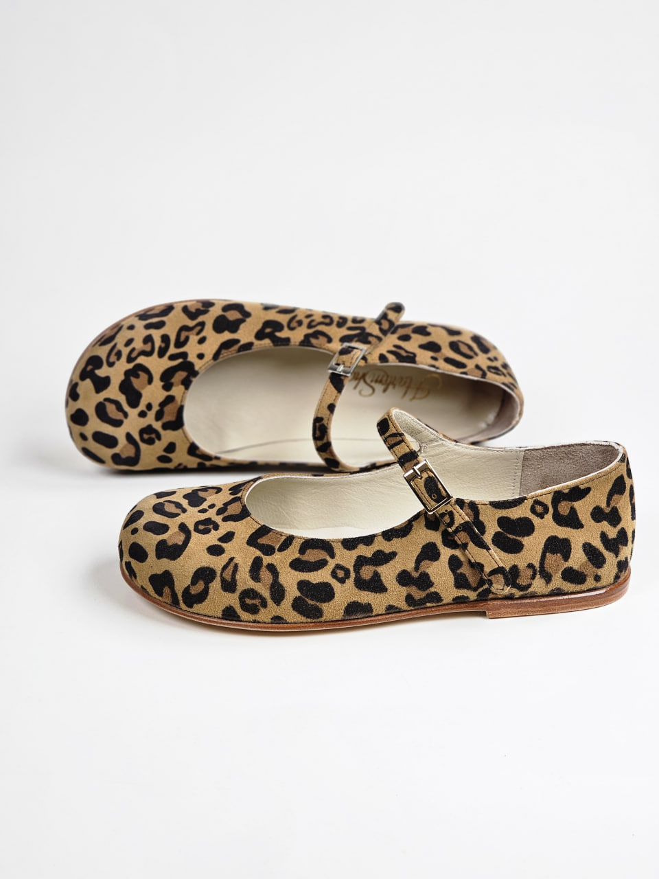 Barefoot Mary Jane Leopard Suede 0.5 cm heel