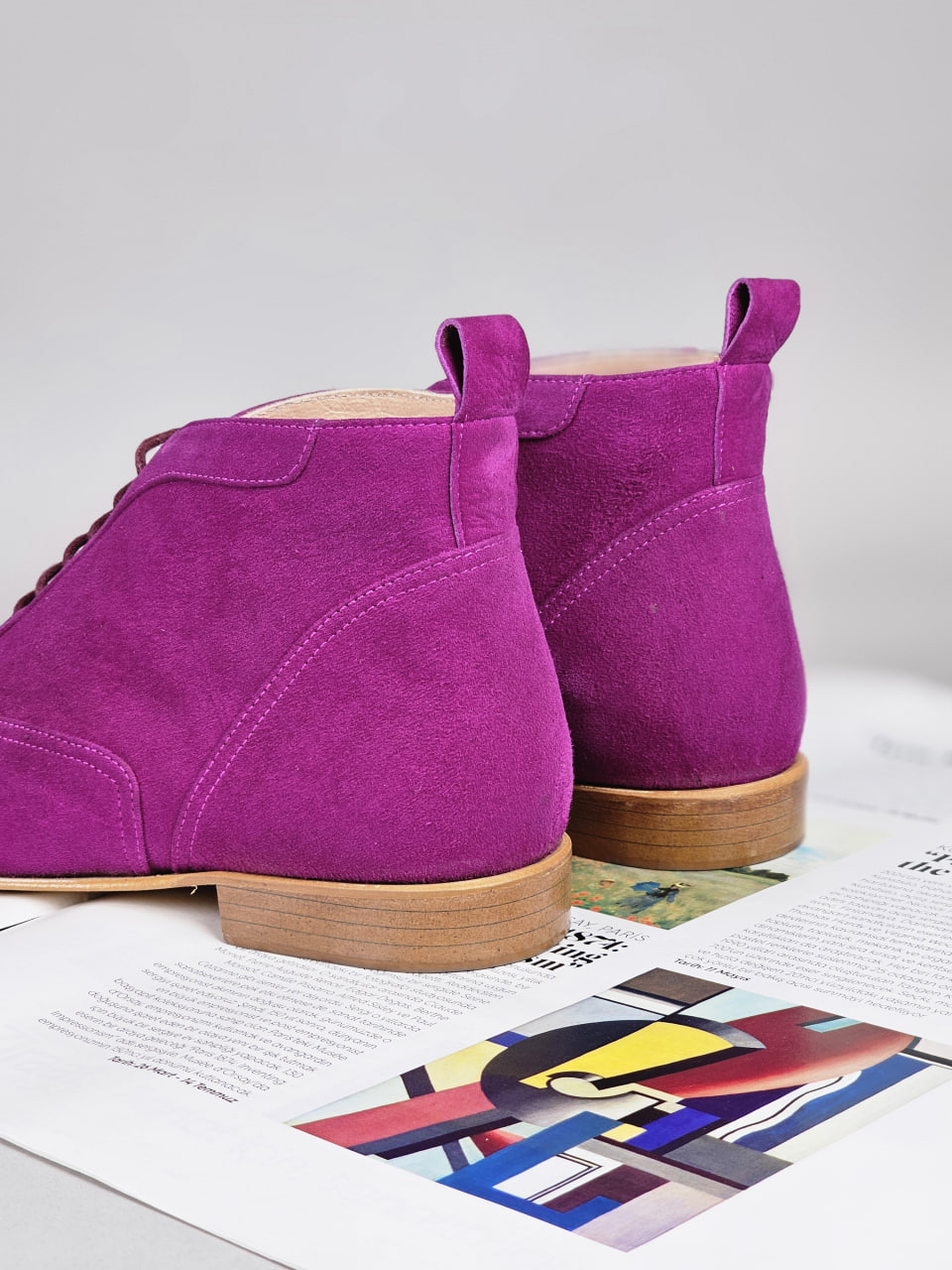 Smooth Boots Violet Suede 2 cm heel