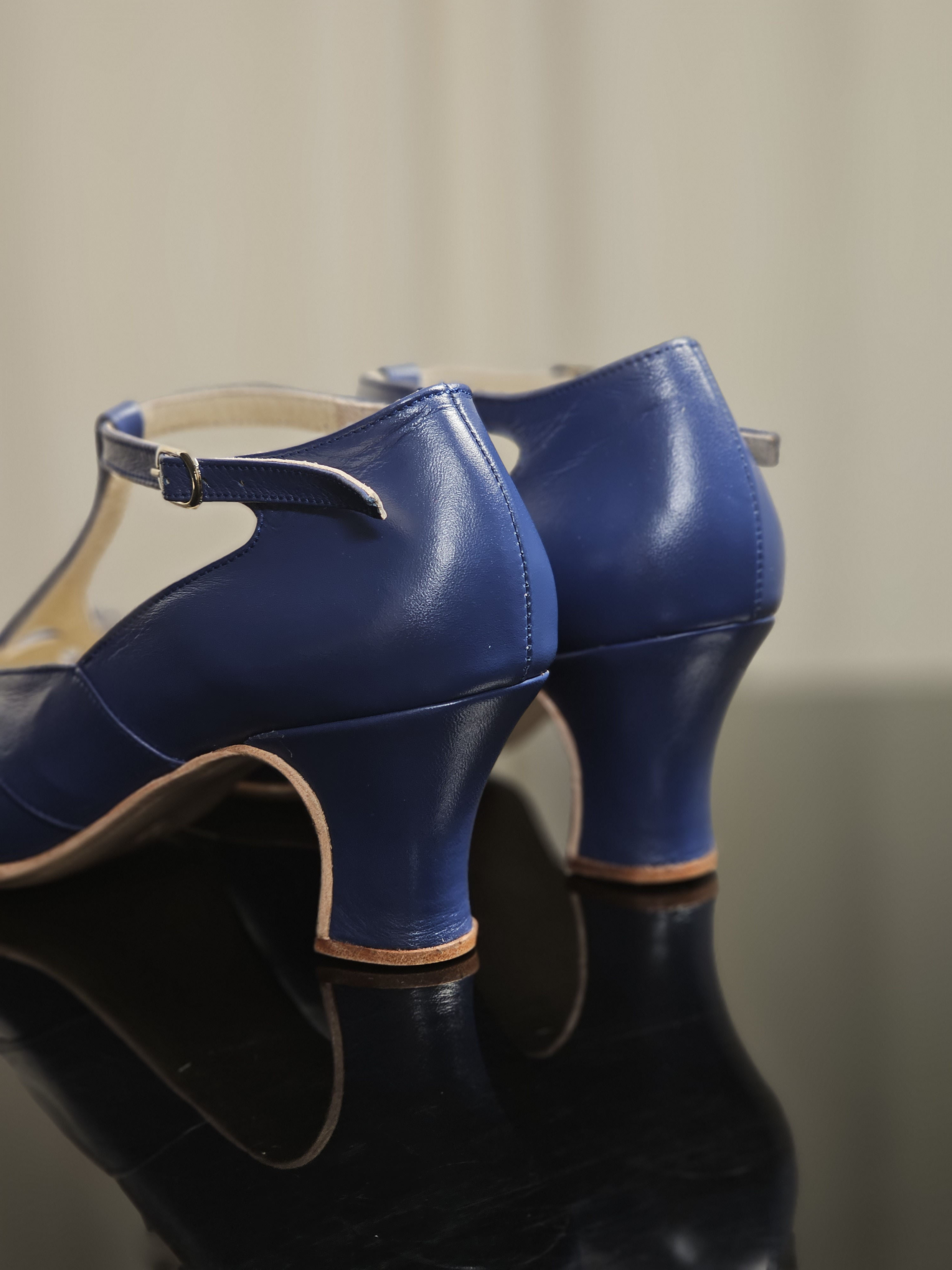 Spring Blue Leather 6 cm heel