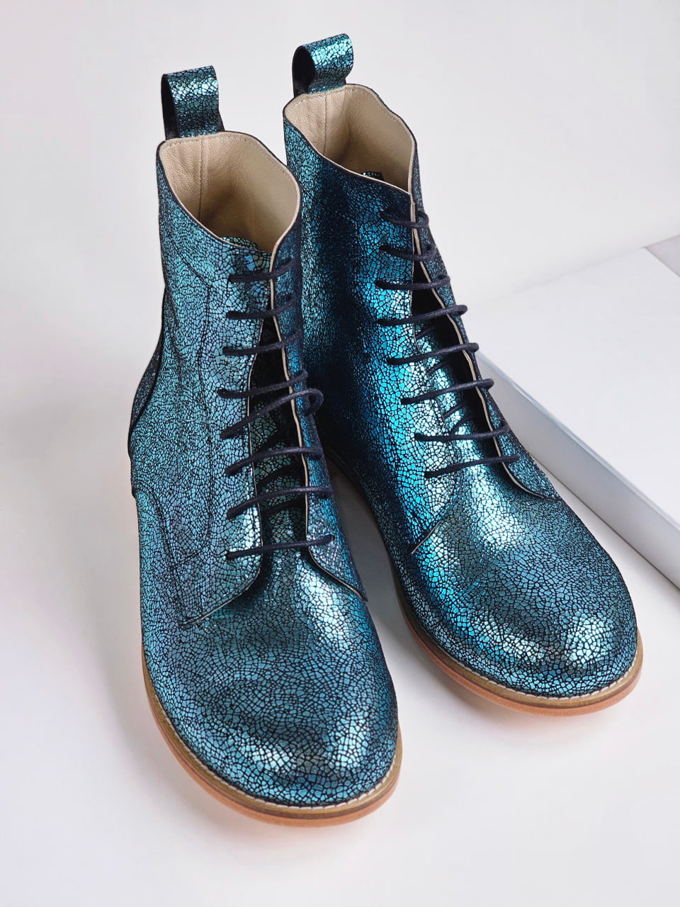 Harlem Boots Blue Stone Suede 2 cm heel