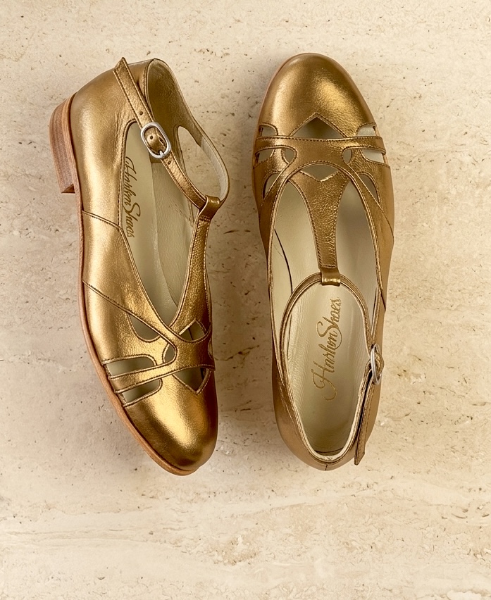 Spring Dark Gold Leather 2 cm heel
