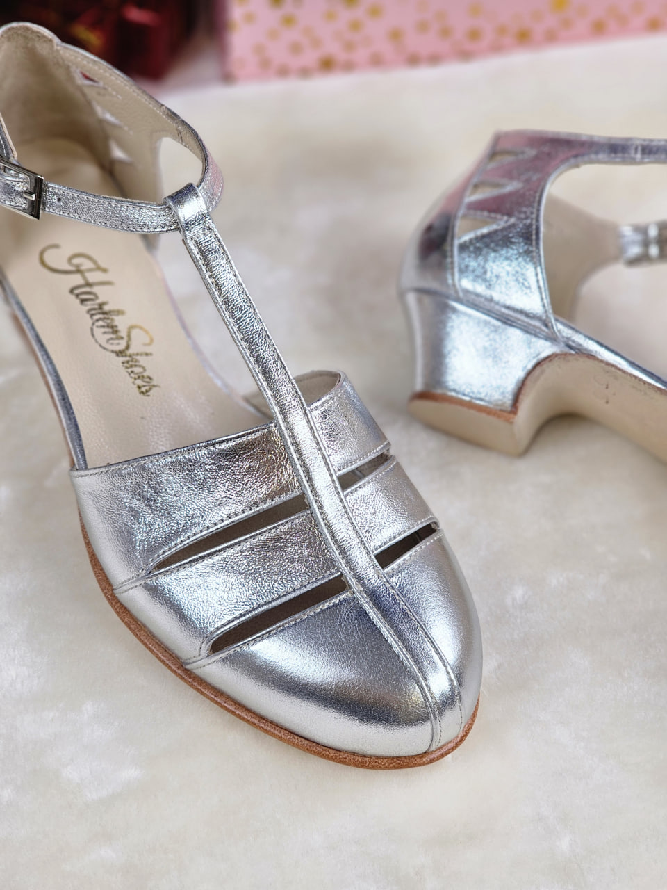 Harmony Silver Leather 4 cm heel