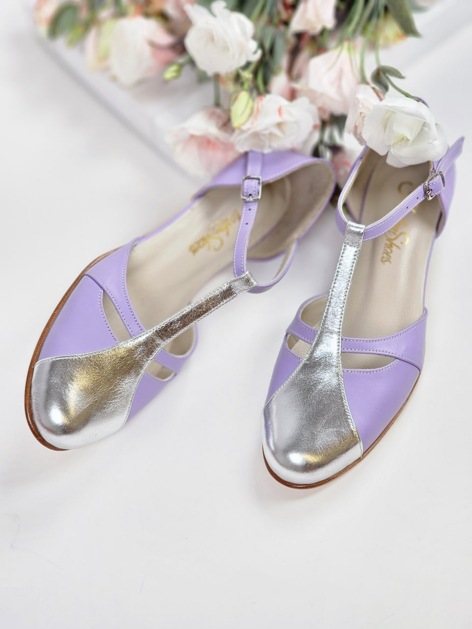 Isabel Lilac & Silver Leather 3 cm heel