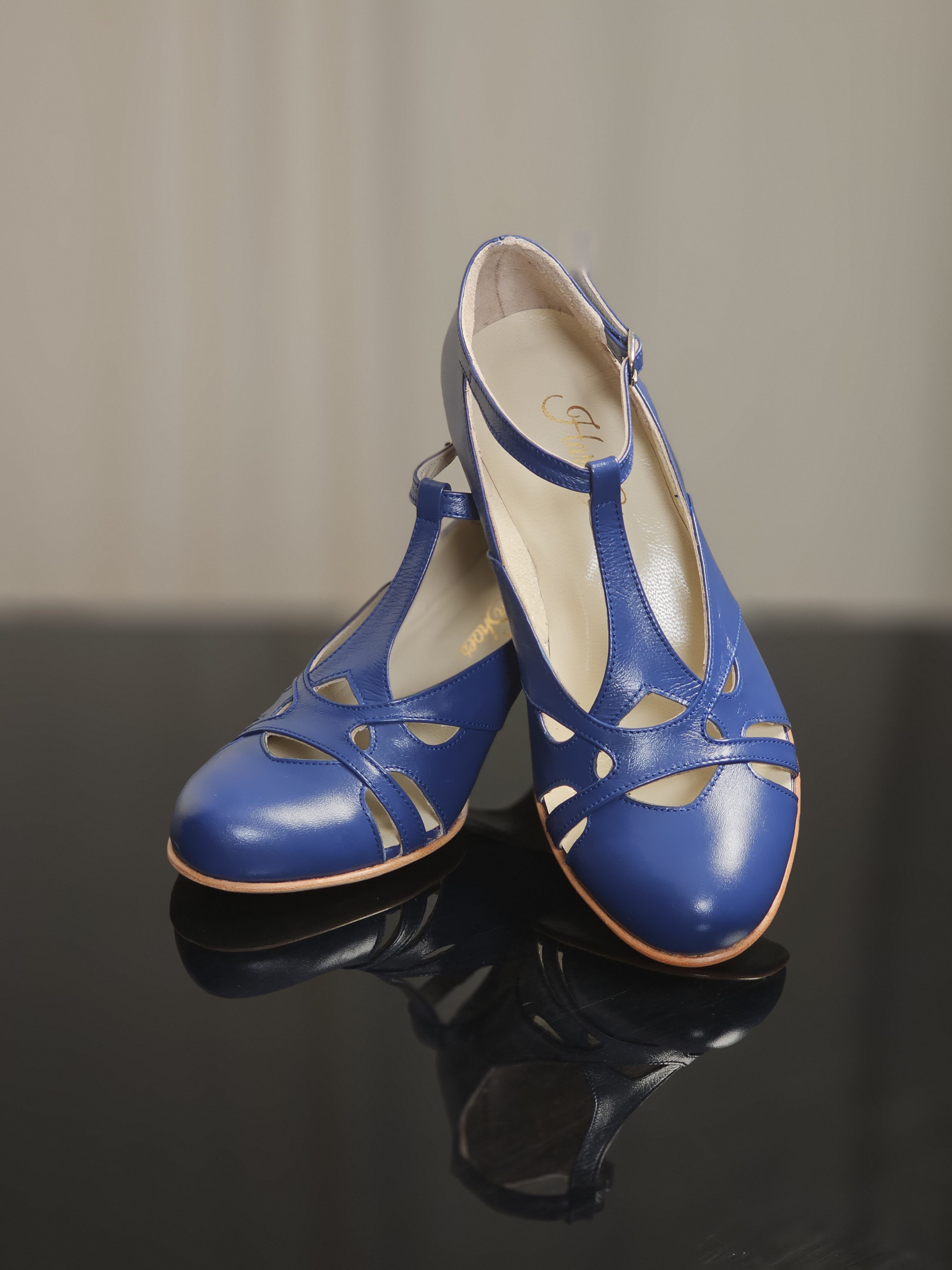 Spring Blue Leather 6 cm heel