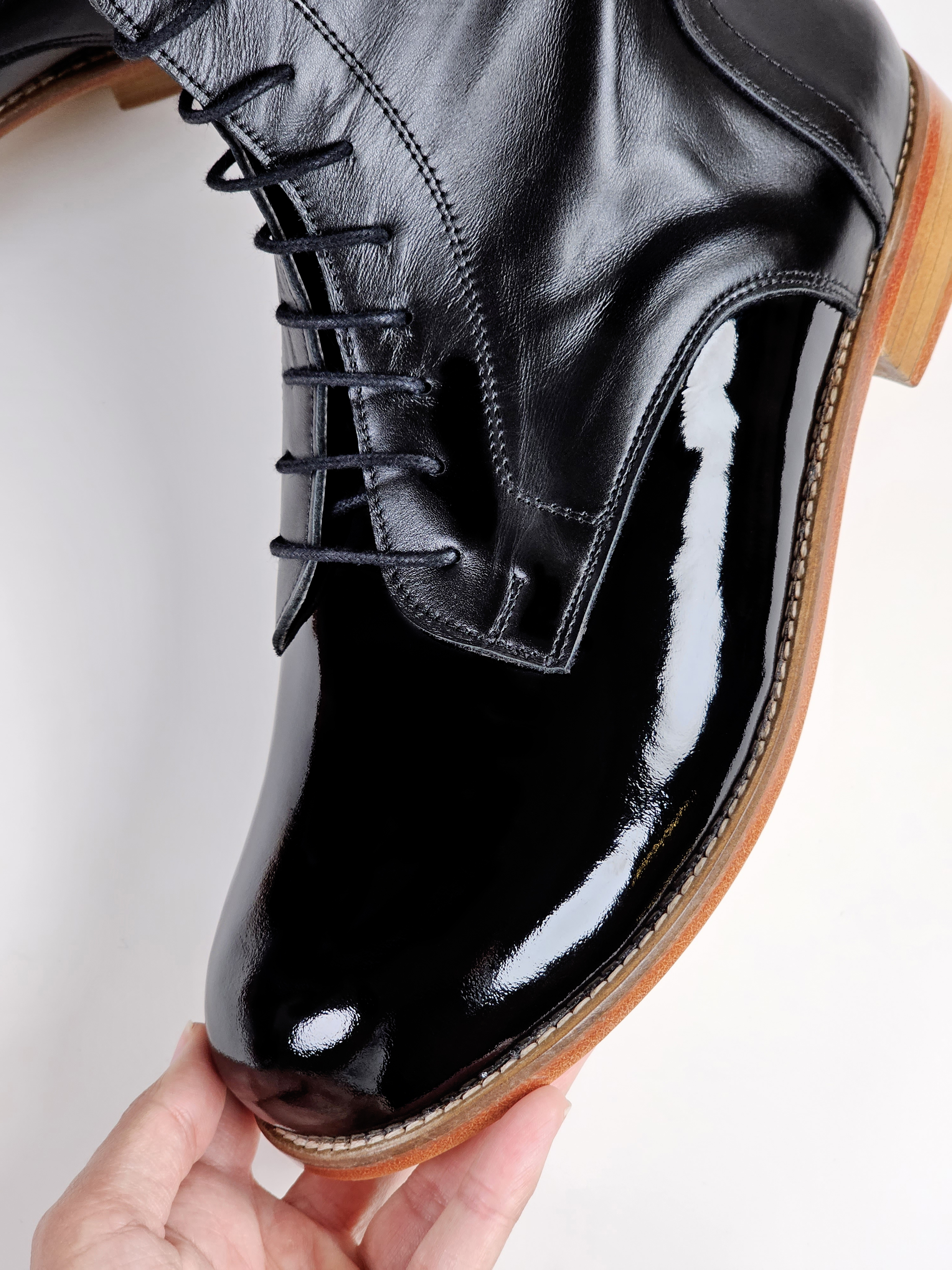 Harlem Boots Mix of Black patent & black leather