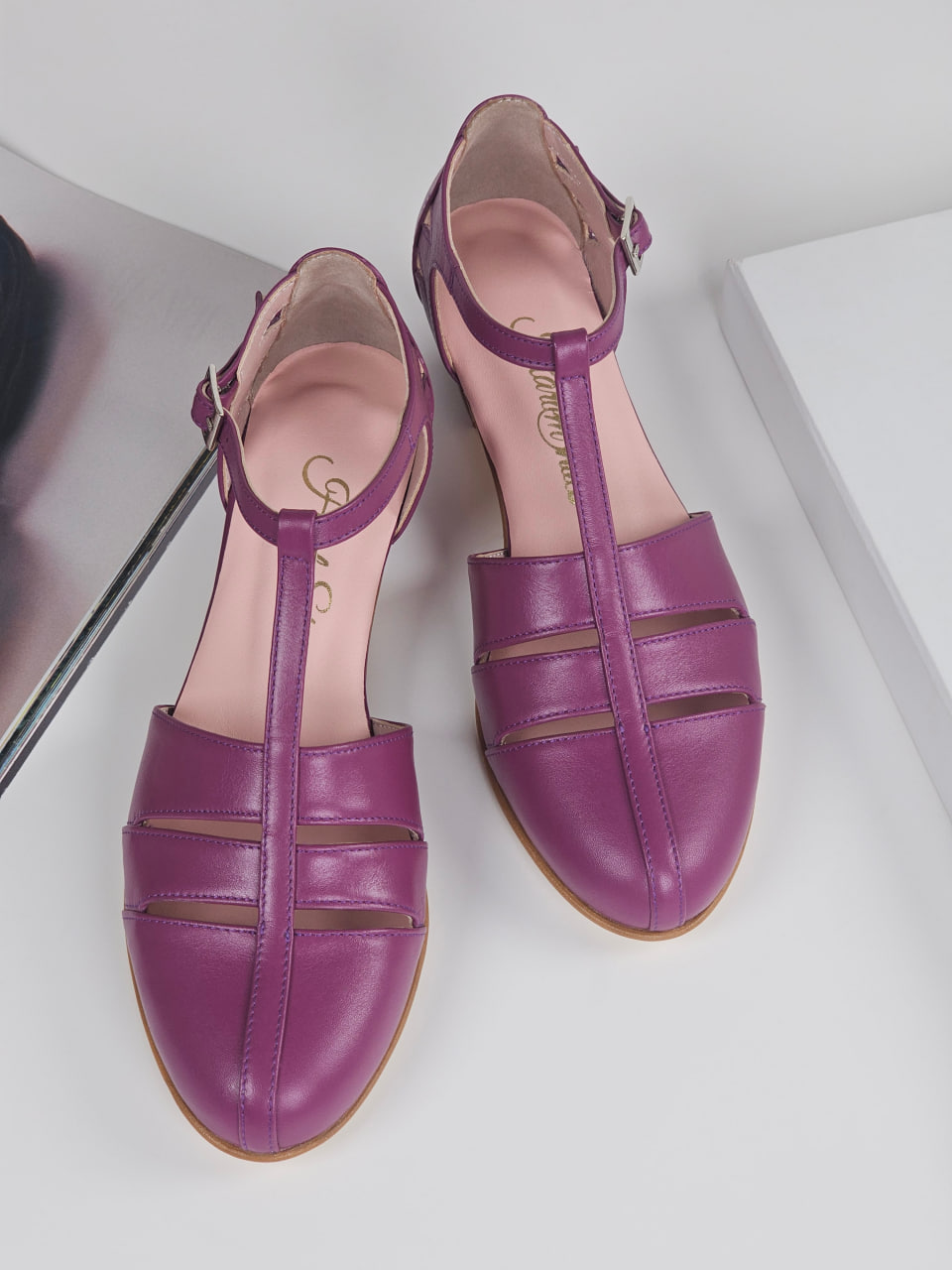 Harmony Aubergine Leather 4 cm heel