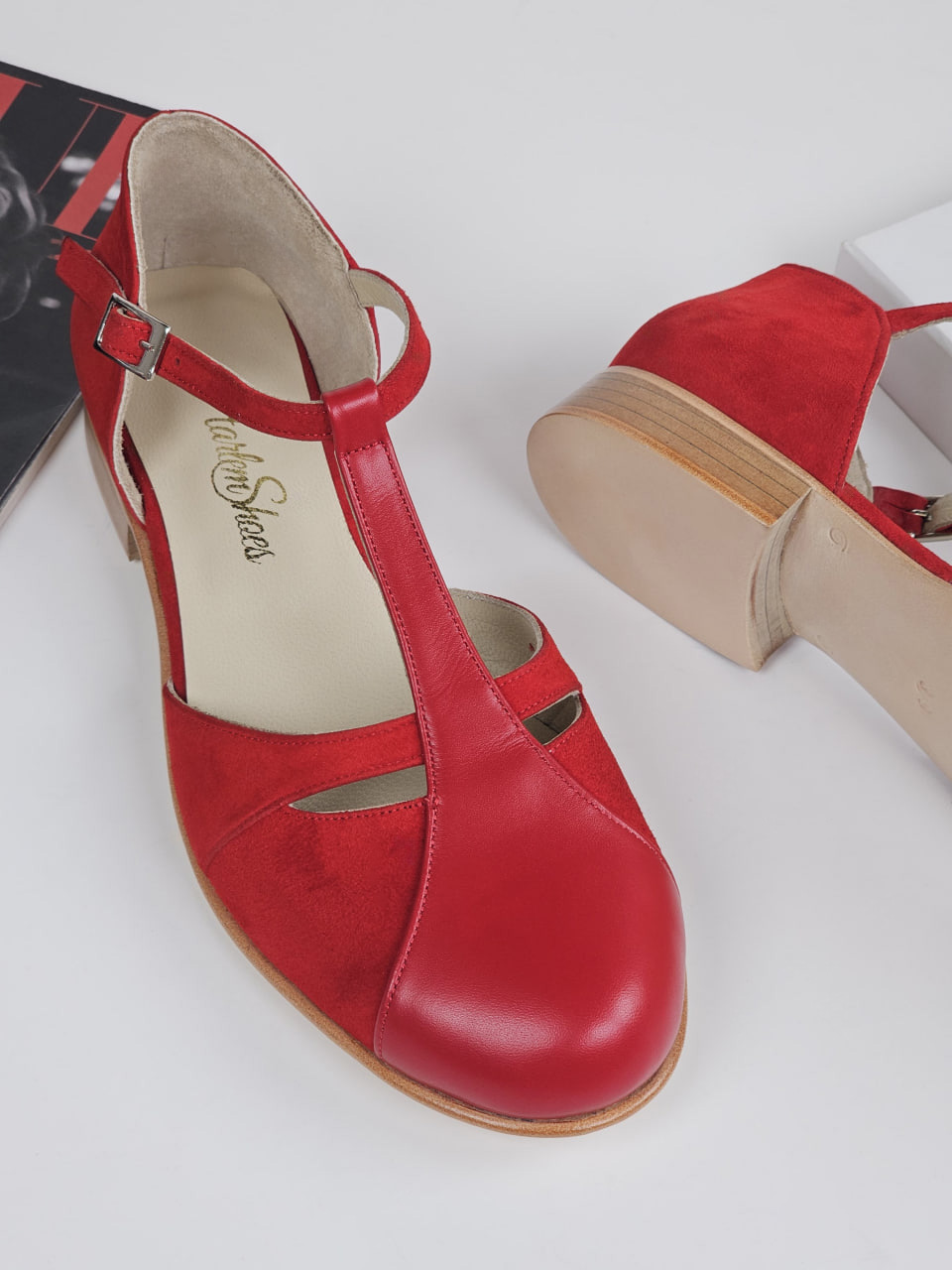 Isabel Red Suede & Leather 2 cm heel