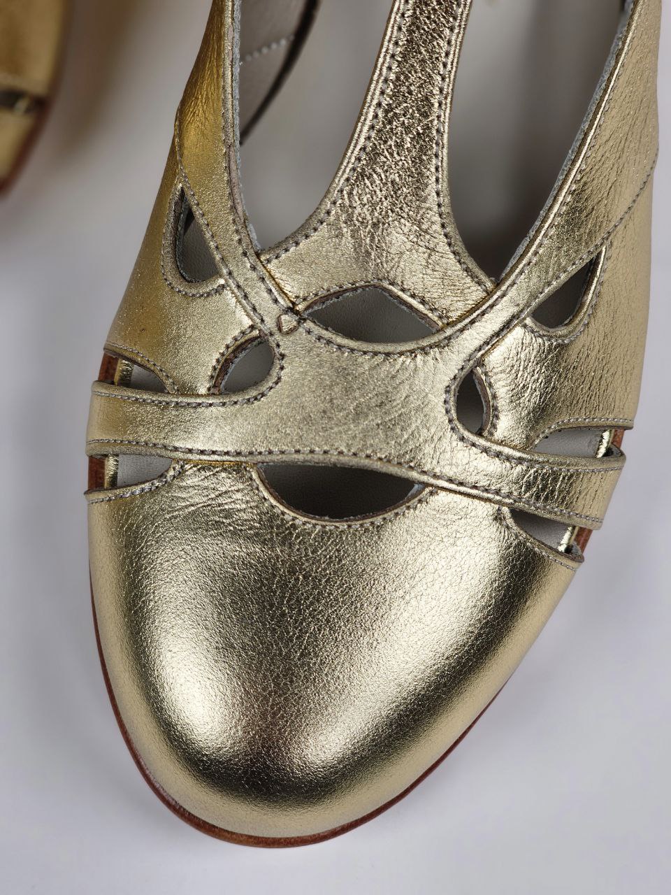 Spring Gold Leather 3 cm heel