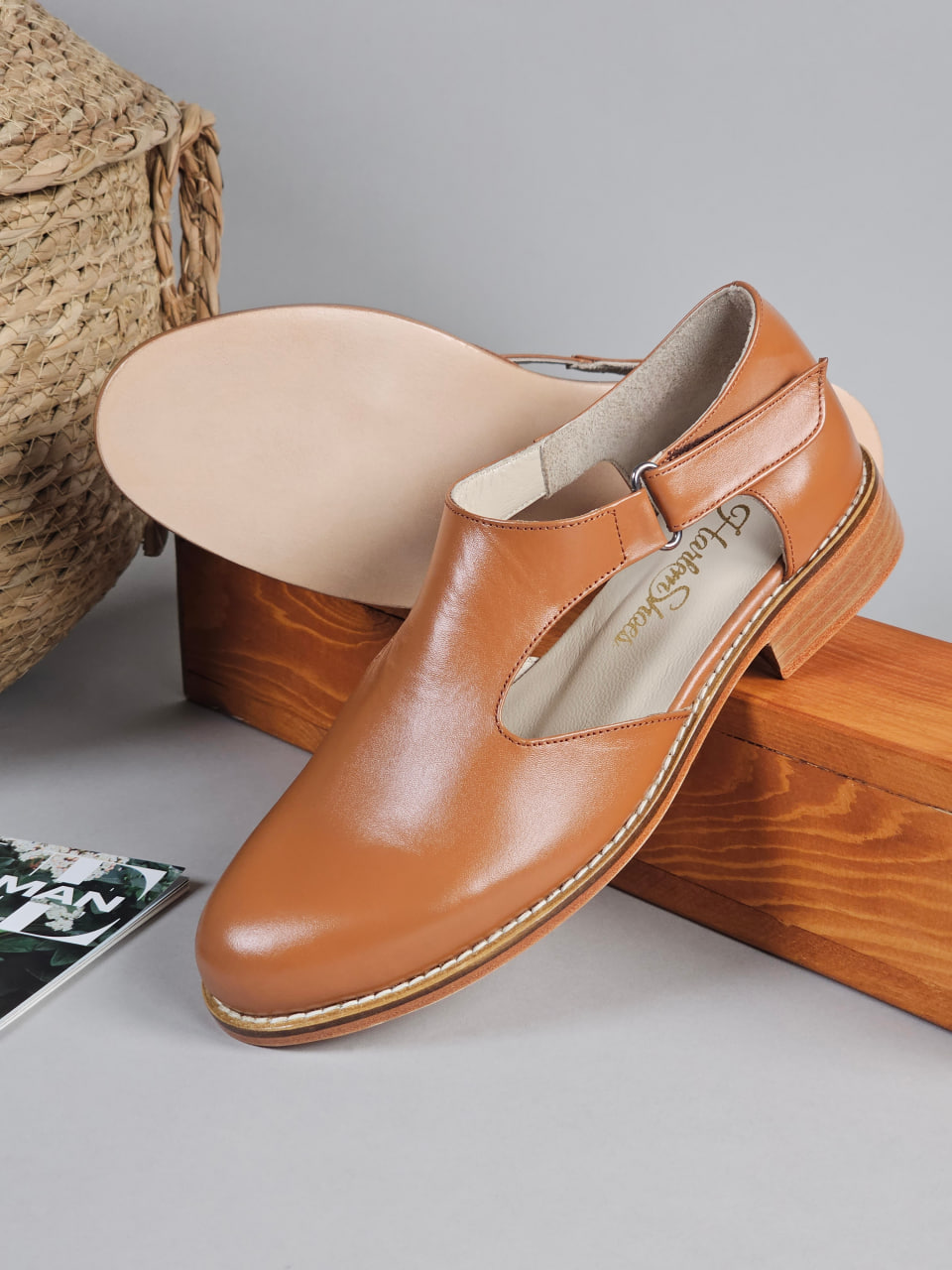 Milan Light Brown Leather 2 cm heel