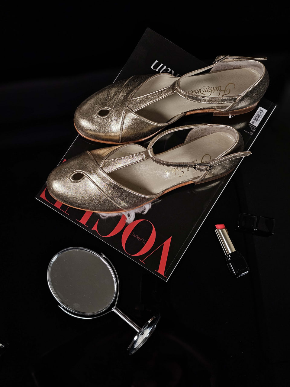 Muse Platinum Gold Leather 2 cm heel