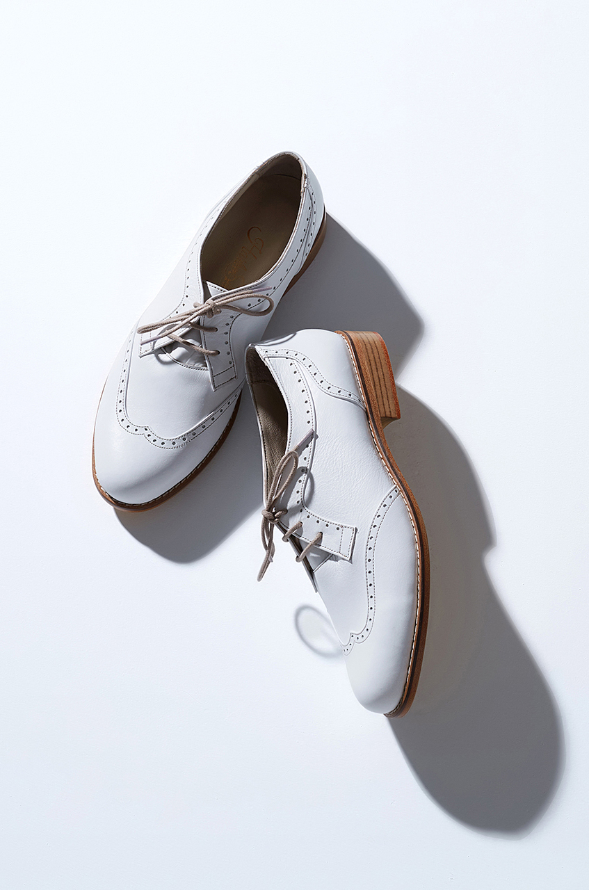 Oxfords White Leather 2 cm heel