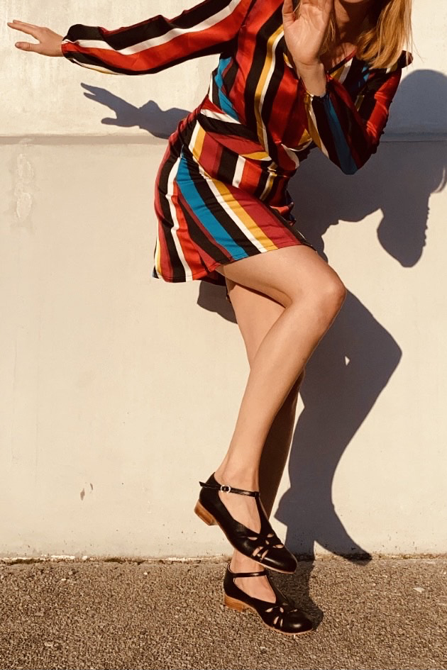 Spring Black Leather 2 cm heel