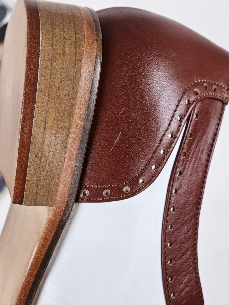 Oxfords Brown & White Leather 2 cm heel