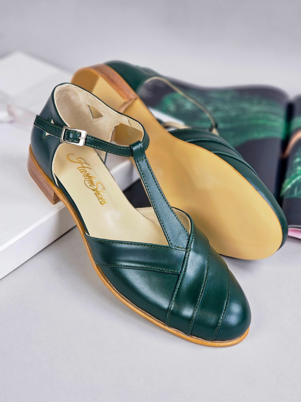 Sugar Jungle Green Leather 2 cm heel