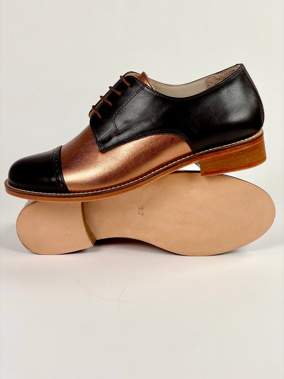 California Dark Chocolate & Bronze Leather 2 cm heel