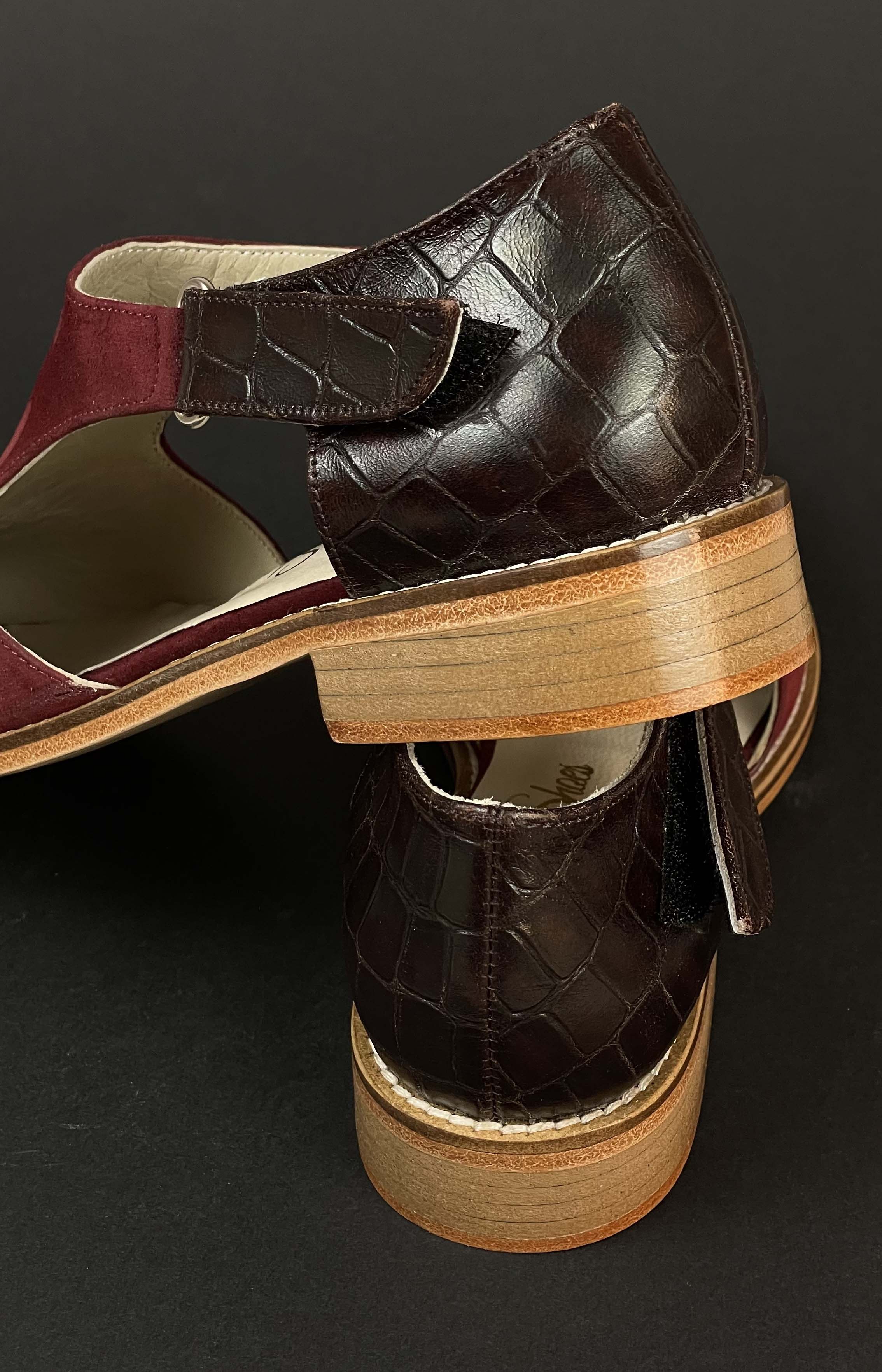 Milan Bordeaux Suede & Piton Leather 2 cm heel