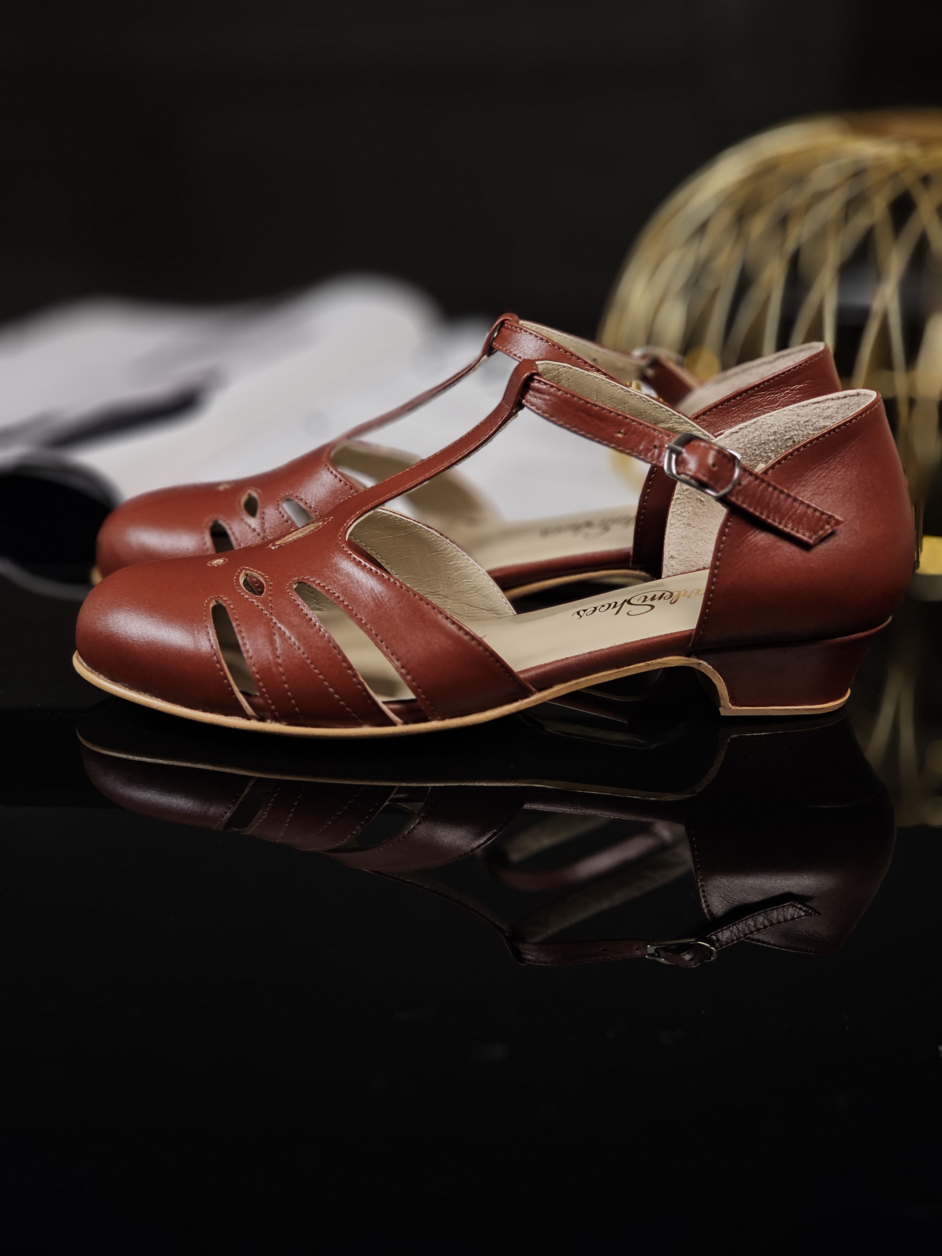 Rosy Brown Leather 3 cm heel