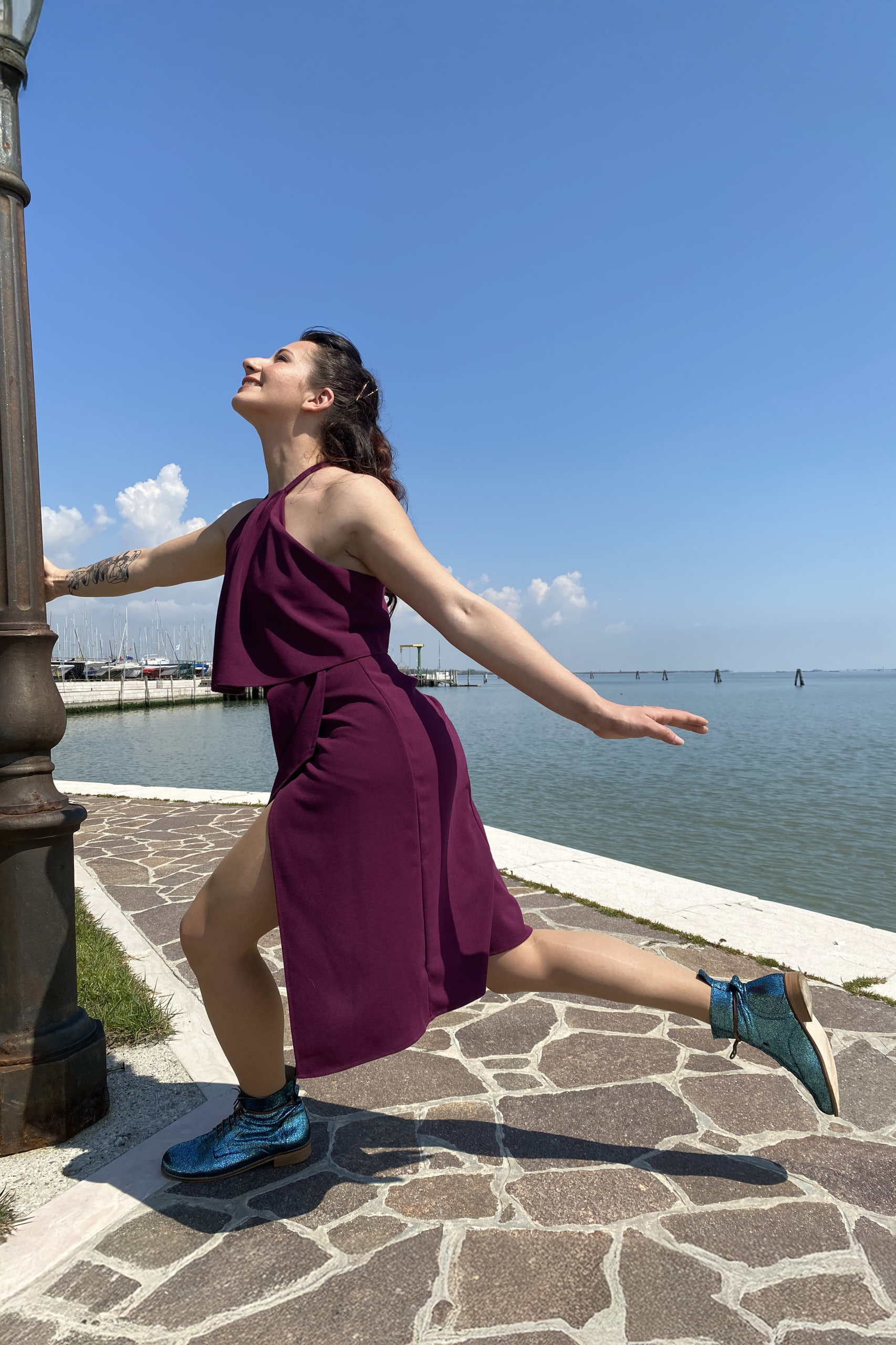 Harlem Boots Blue Stone Suede 2 cm heel