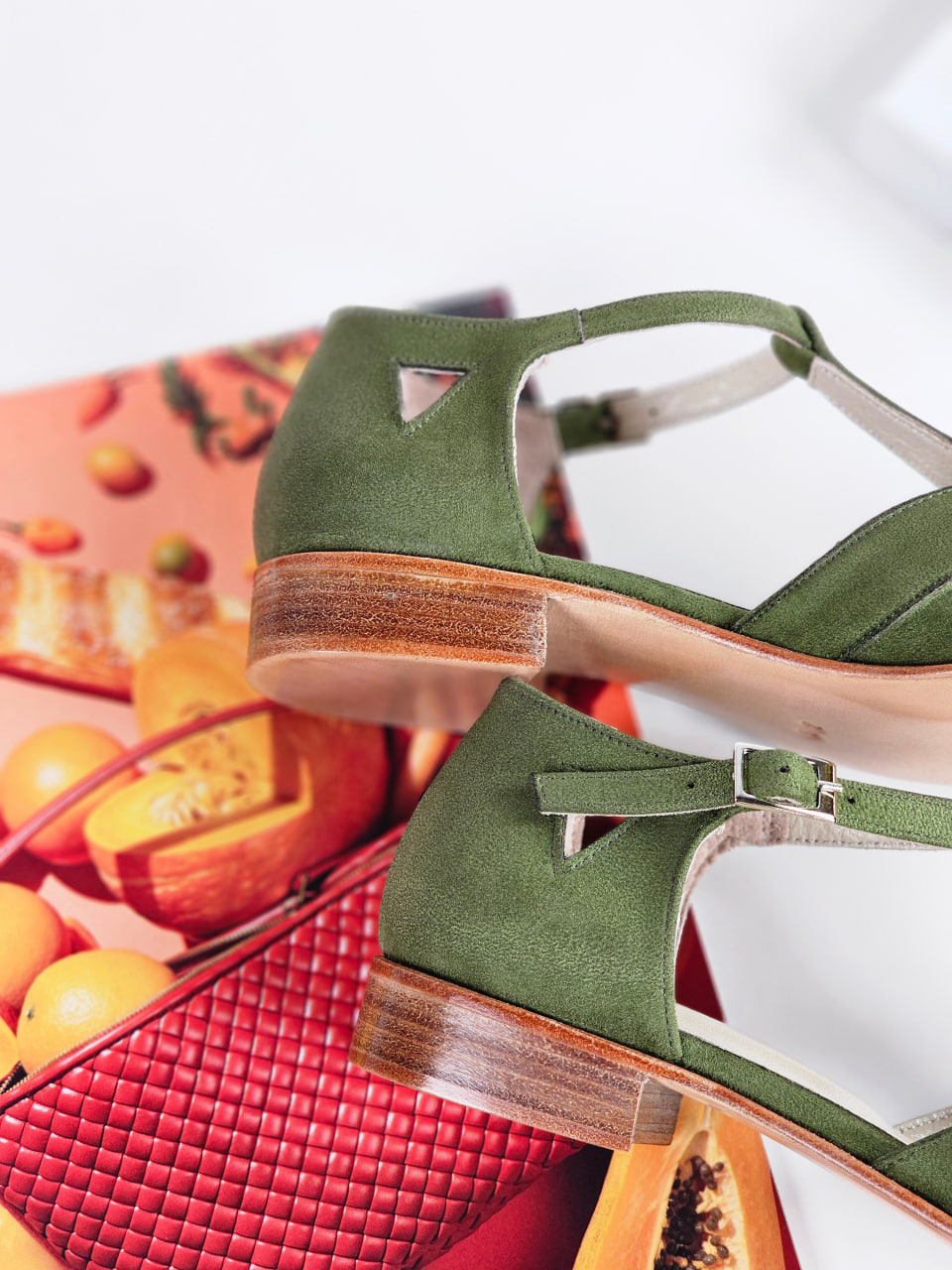Sugar Vegan Green Textile 2 cm heel