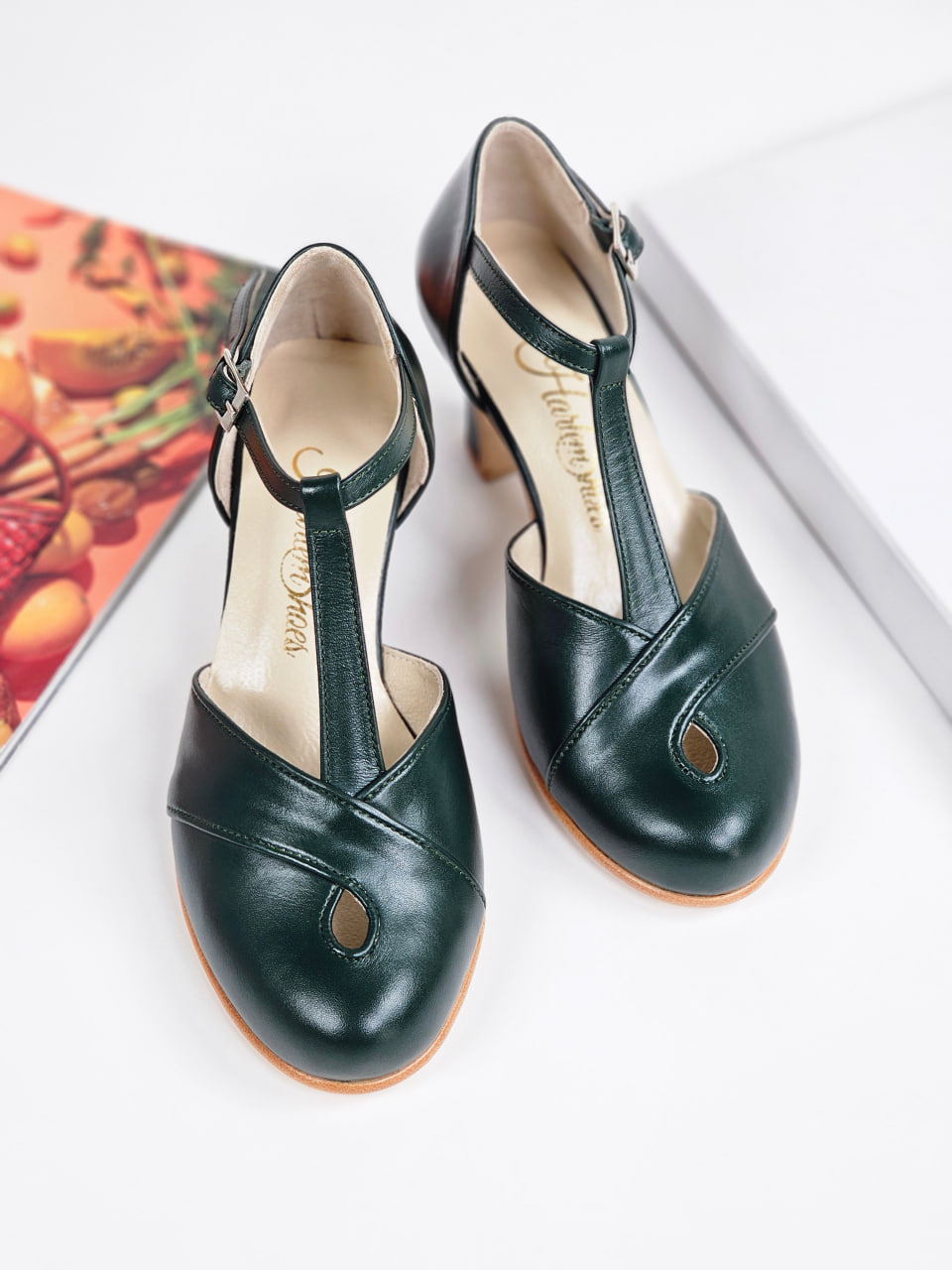 Muse Jungle Green Leather 6 cm heel