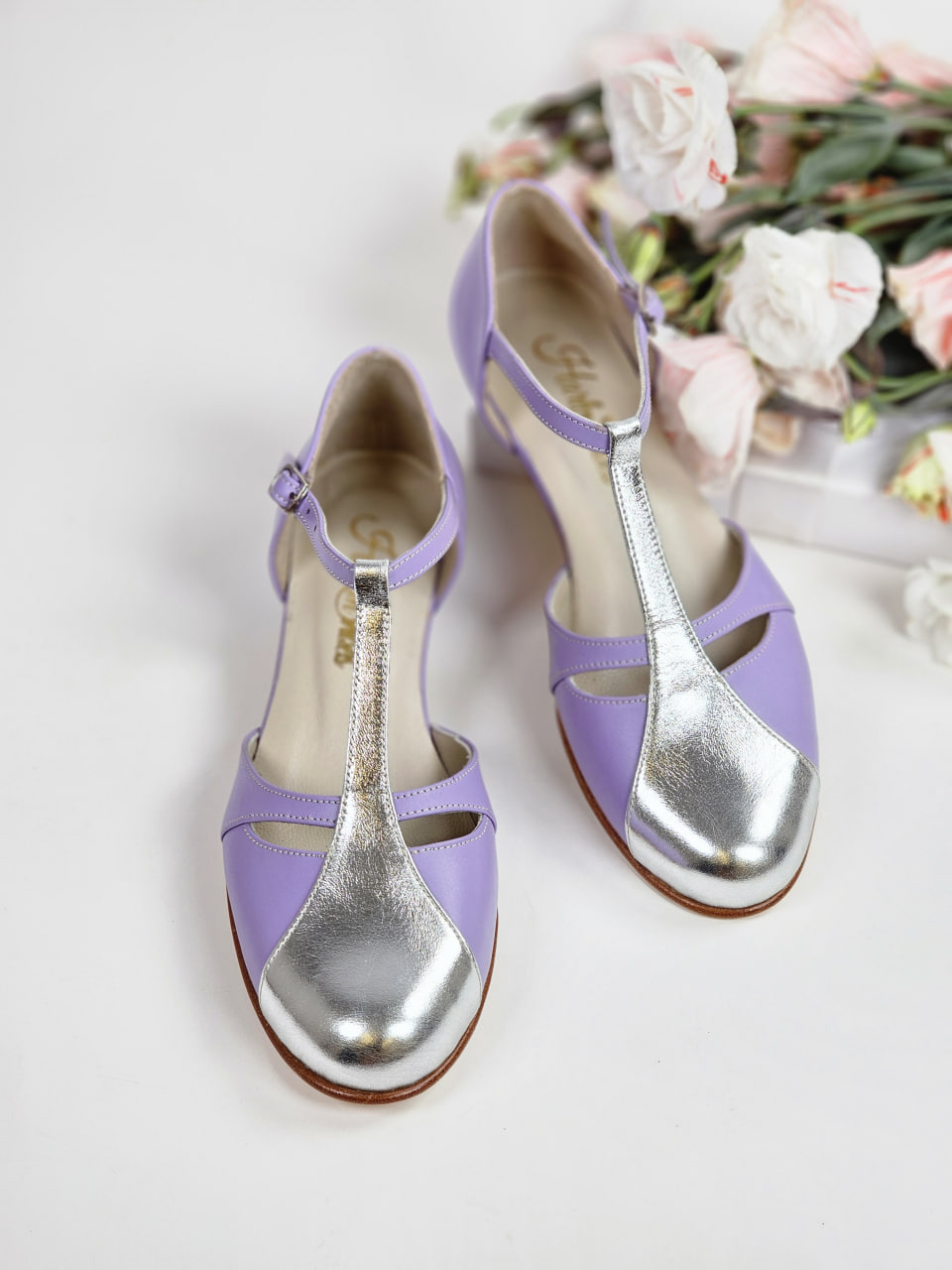 Isabel Lilac & Silver Leather 3 cm heel