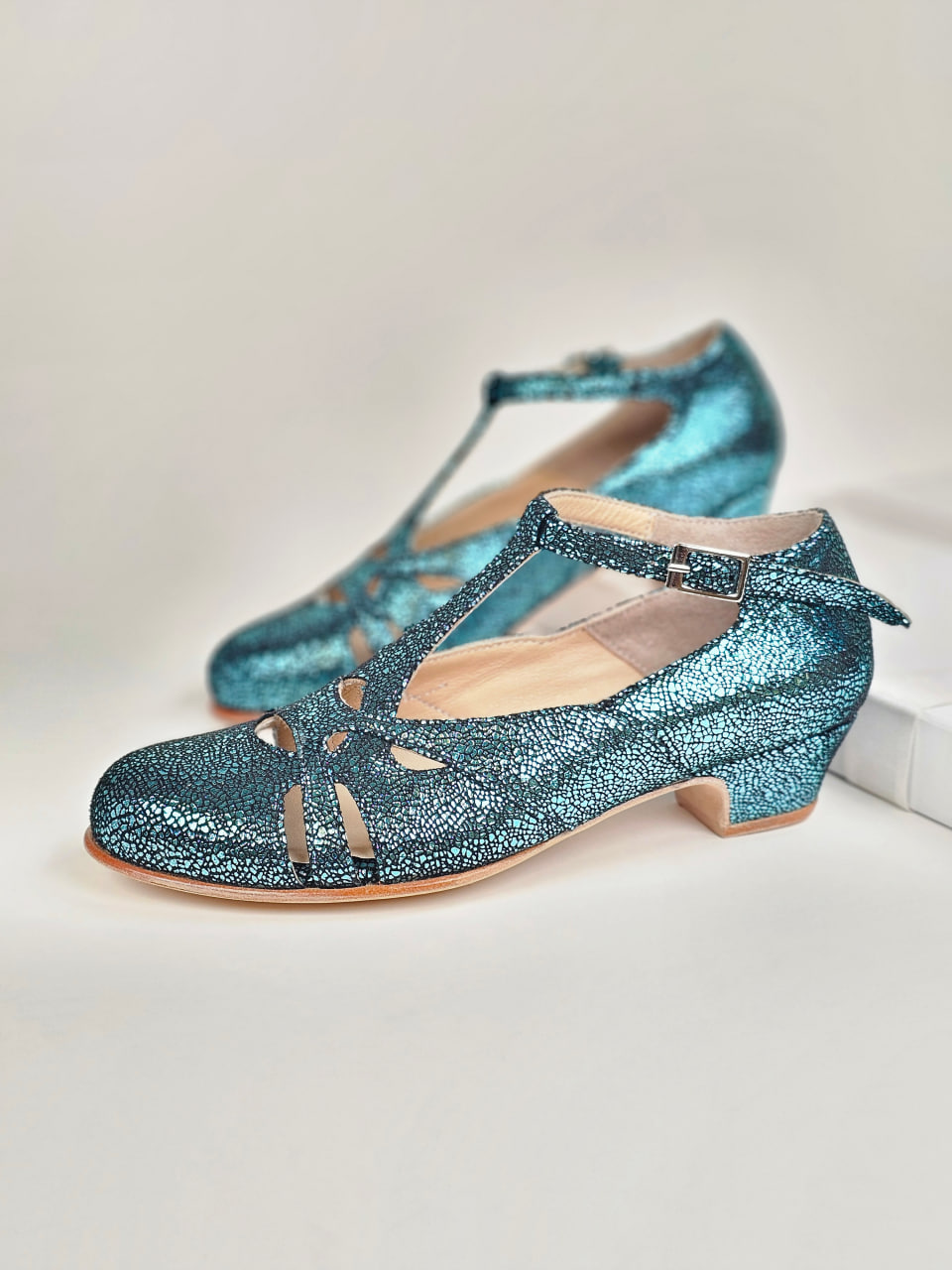 Spring Blue Stone Suede 4 cm heel