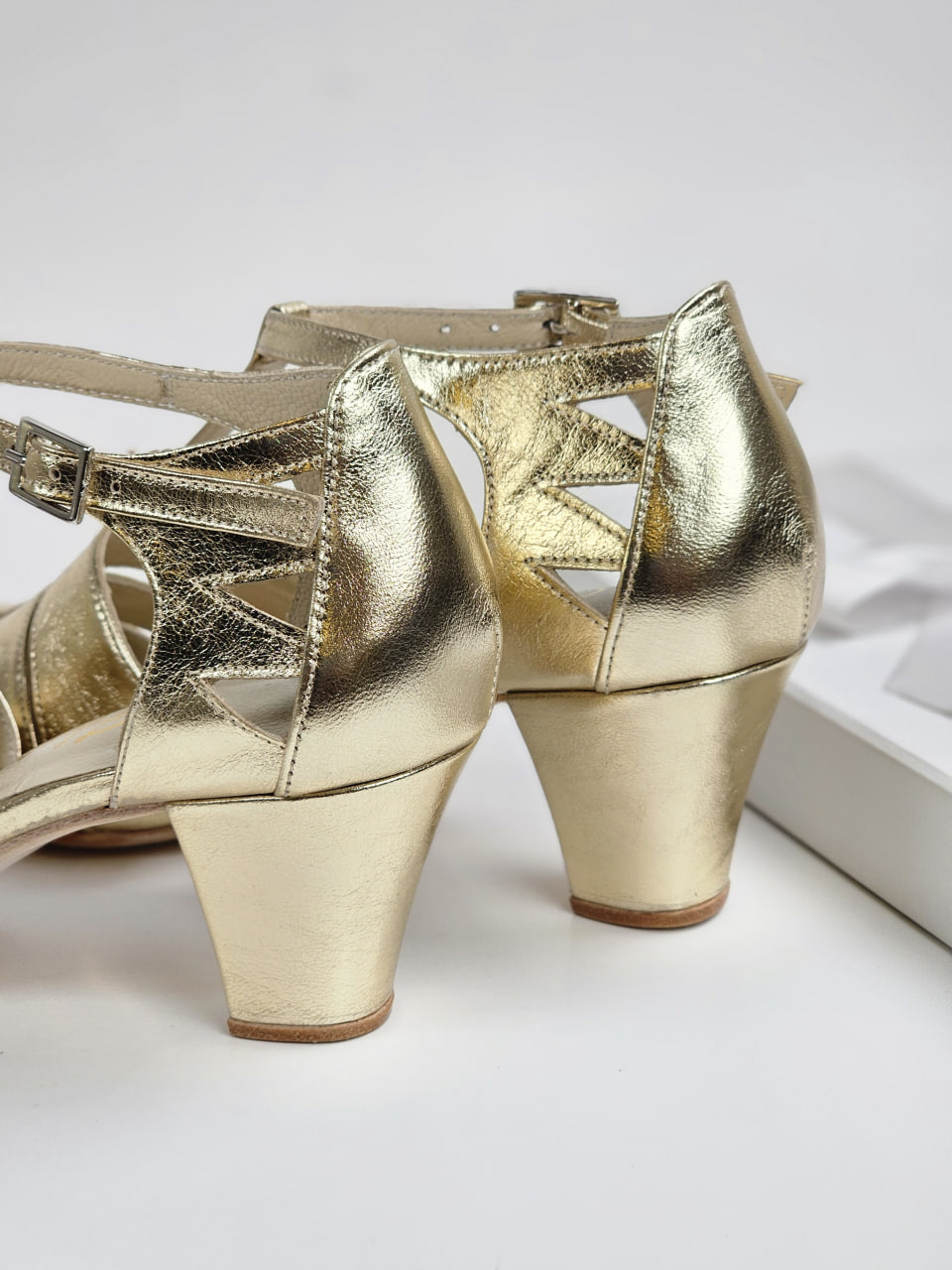 Harmony Platinum Gold Leather 6 cm Balboa heel
