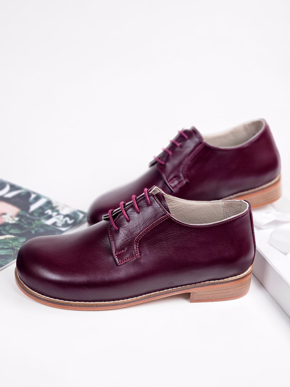 Barefoot Jazz Slide Bordeaux Leather 2 cm heel