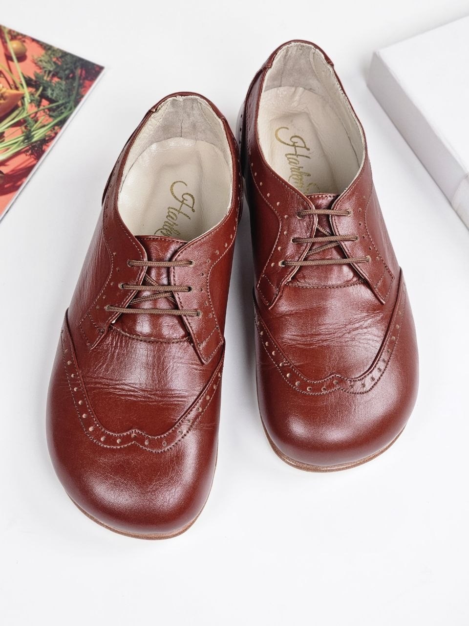 Barefoot Oxfords Brown Leather 2 cm heel