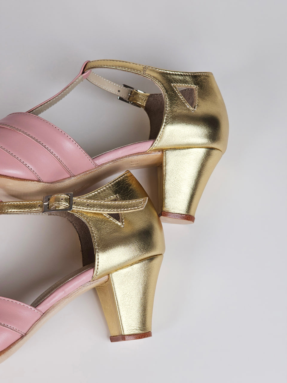 Sugar Pink & Gold Leather 6 cm Balboa heel